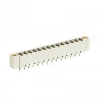 Вилочный разъем, вертикальный, на плату, с монтажными фланцами, шаг 3,81 мм, 14 полюсов, фиксация на плате пайкой, 250V, 8А, без маркировки, цвет: серый, серия 8813 S GF | код 25.626.4453.0 | Wieland