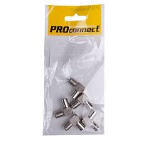 Переходник антенный, (гнездо F - штекер TV), угловой (5шт.) (пакет) PROconnect | код 05-4311-4-9 | PROCONNECT