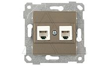 Rita - Розетка 2хRJ-45 кат. 6 UTP, антрацит | код 2200-141-0186 | Mutlusan