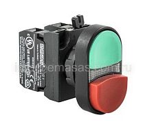 CP102K21KY Кнопка сдвоенная, выступающая красно-зеленая (1НО+1НЗ) (CP) | код CP102K21KY | EMAS