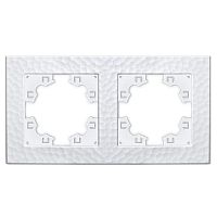 Рамка фактурная 2 поста универсальная UNIVersal Афина белая (еврослот) | код A10044 | Universal