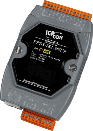 PPDS-782-MTCP CR Programmable Device Server with PoE, Modbus Gateway, 7 RS-232 ports and 1 RS-485 port | код 00-06083320 | ICP DAS