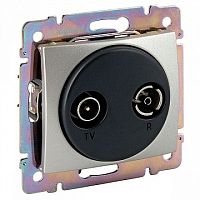 Розетка TV-FM VALENA CLASSIC, проходная, алюминий | код. 770132 | Legrand