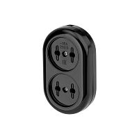 Колодка 2 гнезда карболитовая б/з 16 А, черная Rexant | код 11-8981 | REXANT