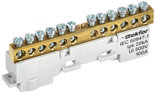 TEKFOR Шина L фаза неизолированная на универсальном держателе 6х9-12-Ср IEK | код TF-NN10-12-DL-K03 | IEK