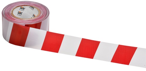 Лента сигнальная оградительная ЛО-200 (75мм-50мкм) красно-белая 200м | код UST10-200-075-050-K58 | IEK