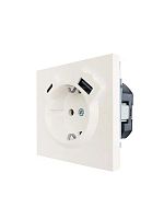 ZIMA Розетка с/з TC + USB разъем слоновая кость LEZARD | код 704-9088-181TC | LEZARD