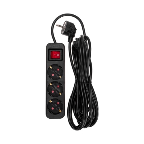 Удлинитель STANDARD 3 гнезда, 5м, 3х1,0мм?, с/з, с выключателем, черный REXANT | код 13-4020 | REXANT Удлинитель STANDARD 3 гнезда, 5м, 3х1,0мм?, с/з, с выключателем, черный REXANT | код 13-4020 | REXANT