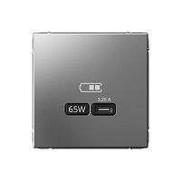 ARTGALLERY USB РОЗЕТКА тип-С 65Вт высокоскор.заряд. QC, PD, механизм, СТАЛЬ | код GAL000927 | Systeme Electric