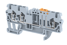 Клемма проходная пружинная 2,5 мм2 с размыкателем, на 3 подключения, серая SQK2.5-1X2-GREY | код 2102140000 | Elmex