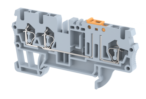 Клемма проходная пружинная 2,5 мм2 с размыкателем, на 3 подключения, серая SQK2.5-1X2-GREY | код 2102140000 | Elmex Клемма проходная пружинная 2,5 мм2 с размыкателем, на 3 подключения, серая SQK2.5-1X2-GREY | код 2102140000 | Elmex
