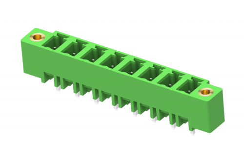 MC-PD5.08V02-F Разъём штекерный MC,прям. конт.,шаг 5.08мм,2 конт., фланц.,зел., шт | код MC-PD5.08V02-F | SUPU