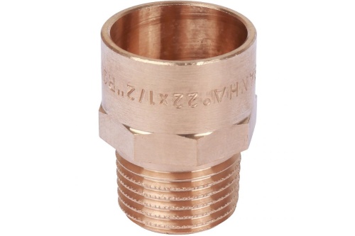 Муфта переходная бронза пайка 22 х 1/2' НР, модель 4243g (142432212) | код RG008TBBI8C3AJ | Sanha