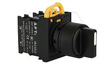 Переключатель PB3E, черный, I-0-II, фиксация, 2NO, 6A 230VAC/24VDC, без подсветки, 22mm, IP65 | код PB3E-X30S20S/K00m | АРТ