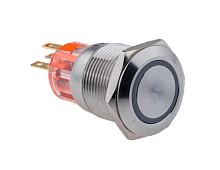 Кнопка IP67, с подсветкой, белая, с возвратом, 1NO+1NC, 24В AC/DC, MT67-R24W11 | код 107336 | MEYERTEC