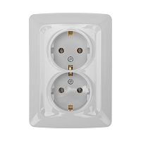 DEA Розетка 2-ая с/з с/у 16А Бел KRANZ | код KR-78-0218 | KRANZ
