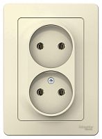 Розетка двухместная BLANCA, скрытый монтаж, молочный | код. BLNRS000022 | Schneider Electric
