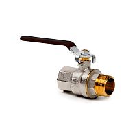 Кран шаровой ручка рычаг латунь внутр./наружн. резьба 2дюйм PN40 (инд. упак.) никель | код 43359 | RTP