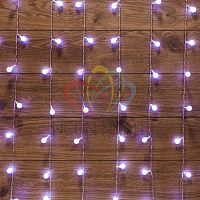 Гирлянда "Светодиодный Дождь" 1.5х1.5 м с насадками шарики свечение с динамикой LED бел. 230В провод прозр. | код 235-045 | Neon-Night