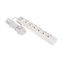 Удлинитель PREMIUM 6 гнезд, 3м, 3х1,5мм?, с/з, с выключателем, белый REXANT | код 13-4116 | REXANT