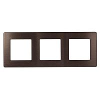 Рамка для розеток и выключателей Серия 12 12-5103-13 на 3 поста, Сатин, бронза | код Б0052526 | ЭРА