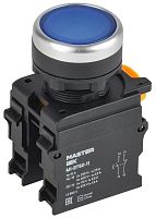 Кнопка d=22мм 1NO+1NC синяя MASTER IEK | код MI-BT60-11-3-22-K07 | IEK