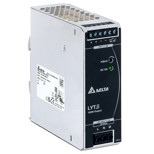 Блок питания импульсный Lyte, 120W, 5А, 85_264VAC (120_375VDC) / 24VDC, DIN35, реле DC OK, винтовые клеммы, стальной корпус | код DRL-24V120W1AS | Delta Electronics Блок питания импульсный Lyte, 120W, 5А, 85_264VAC (120_375VDC) / 24VDC, DIN35, реле DC OK, винтовые клеммы, стальной корпус | код DRL-24V120W1AS | Delta Electronics