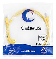 Cabeus PC-UTP-RJ45-Cat.5e-5m-YL-LSZH Патч-корд U/UTP, категория 5е, 2xRJ45/8p8c, неэкранированный, желтый, LSZH, 5м | код 9501c | Cabeus