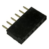Гнездо для плат 2.54 мм RUICHI PBS-1x06 (PBS-06)шаг 2.54 мм, 6 контактов | код 58348 | Ruichi