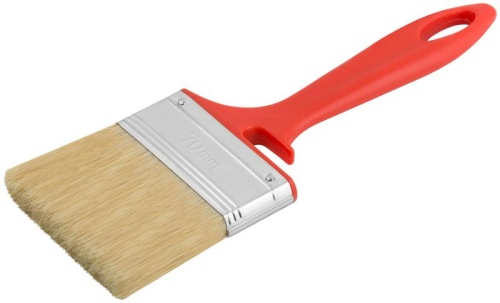 Кисть флейцевая "Крафт" 70мм натур. свет. щетина пластик. ручка с выемкой КУРС 00844 фото 2