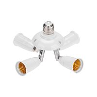 Разветвитель цокольный Е27-4хЕ27 белый REXANT | код 11-8864 | REXANT