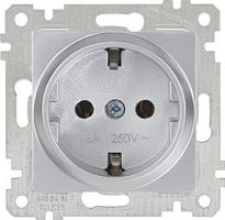 Rita - Розетка 2P+E, нерж. сталь | код 2200-600-0282 | Mutlusan