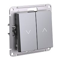 ATLASDESIGN 2-клавишный ВЫКЛЮЧАТЕЛЬ ДЛЯ ЖАЛЮЗИ, 2х сх.4, 10А, мех., СТАЛЬ | код ATN000919 | Systeme Electric