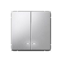 Выключатель 2-кл. ArtGallery (сх. 5а) 10AX с подсветкой механизм алюм. | код GAL000353 | Systeme Electric