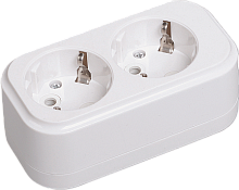 Колодка розеточная CLASSIC 2-местный, с заземлением, KYP11-16-02-00-Z | код. KYP11-16-02-00-Z | IEK