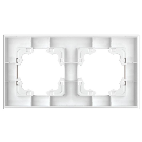 Афина рамка стеклянная двухместная универсальная белая (еврослот) | код 2243 | Universal фото 3