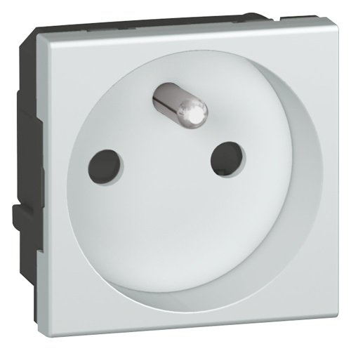 Розетка правая - Программа Mosaic - 2К+З - 2 модуля - алюминий | код 079271 | Legrand Розетка правая - Программа Mosaic - 2К+З - 2 модуля - алюминий | код 079271 | Legrand