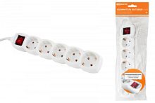 Удлинитель бытовой У05В выключатель, 5 гнезд, 5метров, с заземлением, ПВС 3х1мм2 16А/250В TDM | код SQ1303-0122 | TDM