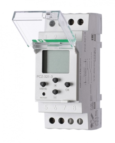 РЕЛЕ ВРЕМЕНИ ПРОГРАММИРУЕМЫЕ PCZ-521-3 NEW! Одноканальное, 250 пар вкл./выкл., суточный и недельный циклы работы, со входом управления, с функцией NFC, 2 модуля, монтаж на DIN-рейку 24-264 В AC/DC 16А 1NO/NC IP20 | код EA02.002.018 | ЕВРОАВ РЕЛЕ ВРЕМЕНИ ПРОГРАММИРУЕМЫЕ PCZ-521-3 NEW! Одноканальное, 250 пар вкл./выкл., суточный и недельный циклы работы, со входом управления, с функцией NFC, 2 модуля, монтаж на DIN-рейку 24-264 В AC/DC 16А 1NO/NC IP20 | код EA02.002.018 | ЕВРОАВ