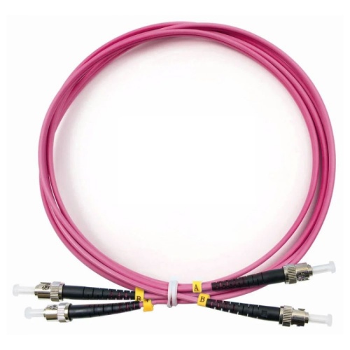 Патч-корд оптический LANMASTER, дуплексный, ST/PC-ST/PC, OM4, LSZH, 7.0 м | код LAN-2ST-2ST/OM4-7.0 | LANMASTER