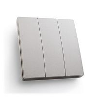 Кнопка-выключатель беспроводной 230V 500W трехклавишный, серебро | код 41721 | Feron