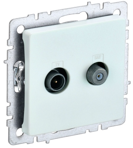 BRITE Розетка двойная TV+SAT РТВ/РСп12-БрЖ жемчуг | код BR-AF20-O-K36 | IEK