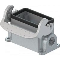 Закрытое основание разъема REVOS, Size 6, с уплотнителем, с одной защелкой, 2 отверстия с резьбой для кабельных вводов M20x1,5, материал корпуса: алюминиевый сплав | код 72.330.0635.1 | Wieland