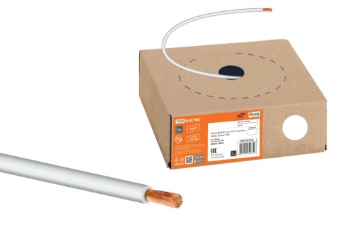 Провод ПуГВ 1х2.5 ГОСТ в коробке (бухта 100м) белый | код SQ0124-1427| РЭМЗ ТМ Провод ПуГВ 1х2.5 ГОСТ в коробке (бухта 100м) белый | код SQ0124-1427| РЭМЗ ТМ