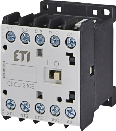 Контактор миниатюрный CEC 12.10-400V-50/60Hz (12A, 5,5kW, AC3) | код 004641079 | ETI Контактор миниатюрный CEC 12.10-400V-50/60Hz (12A, 5,5kW, AC3) | код 004641079 | ETI