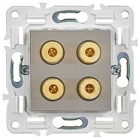 SKANDY Аудиорозетка 4-местная SK-A01N никель IEK | код SK-S40-K50 | IEK