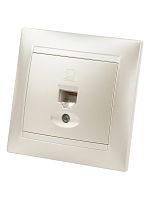 Розетка компьютерная RJ45 перламутр Лама TDM | код SQ1815-0816 | TDM