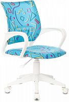 Кресло детское Бюрократ BUROKIDS 1 W голубой Sticks 06 крестов. пластик пластик белый | код 1920811 | БЮРОКРАТ