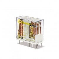 Электромеханическое реле безопасности (реле с принудительным управлением контактами), монтаж на печатную плату или в розетку, выводы с шагом 5мм, 2CO 8A, контакты AgNi, катушка 48В DC, степень защиты RTII | код 501290481000 | FINDER