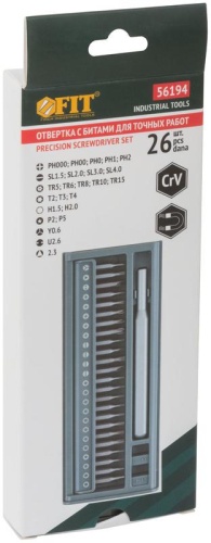 Отвертка с битами для точных работ, 24 CrV бит, пластиковый бокс | код 56194 | FIT фото 3